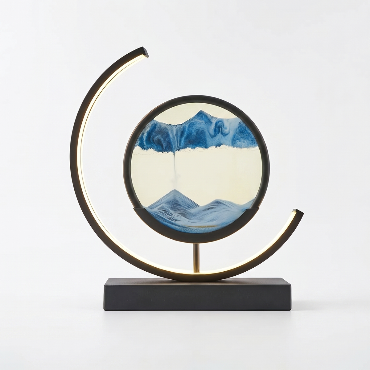 Moving Sand Art Lamp Rotating Glass Dune Display Dimmable LED
