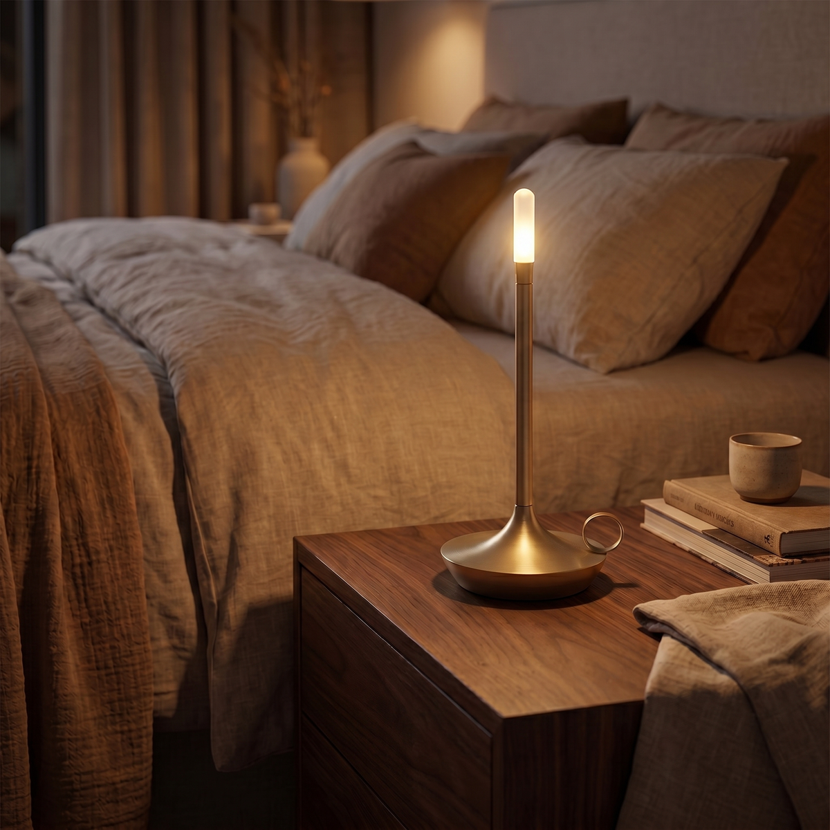 Cordless Rechargeable Aluminium Table Lamp with USB-C Warm LED