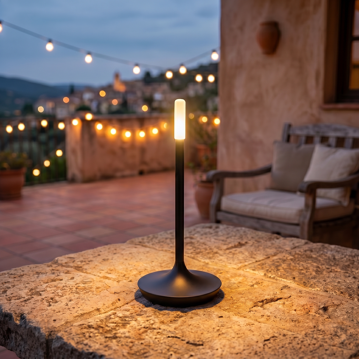 Cordless Rechargeable Aluminium Table Lamp with USB-C Warm LED