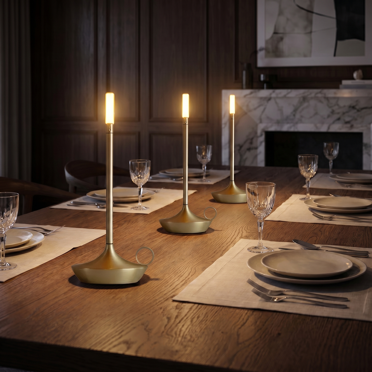 Cordless Rechargeable Aluminium Table Lamp with USB-C Warm LED