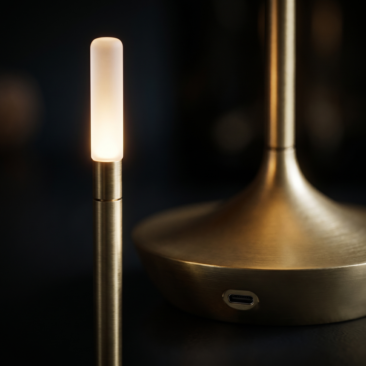 Cordless Rechargeable Aluminium Table Lamp with USB-C Warm LED
