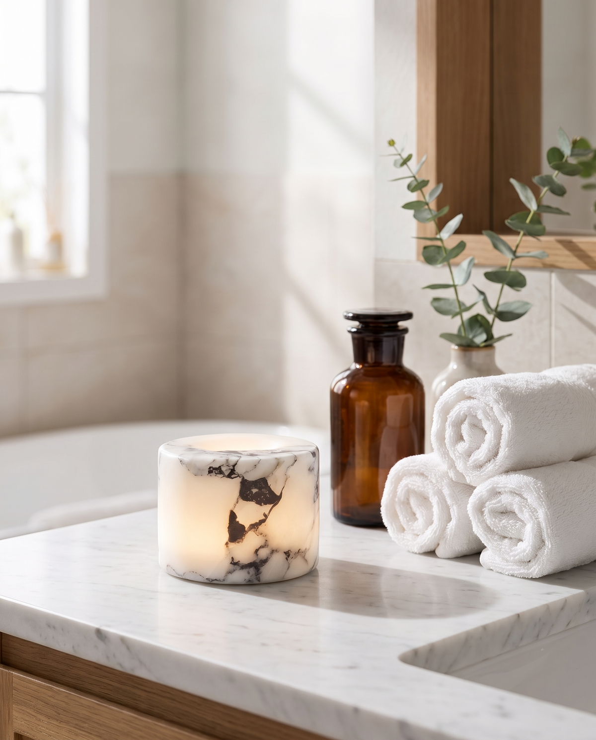 Marble Touch Lamp Rechargeable Dimmable Mood Light